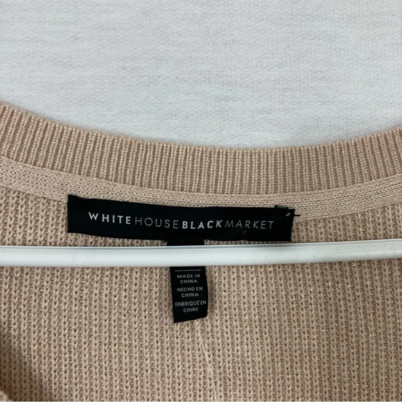 New White House Black Market Tan/Beige Cold Shoulder Soft Stretch Sweater XLP - Picture 2 of 9